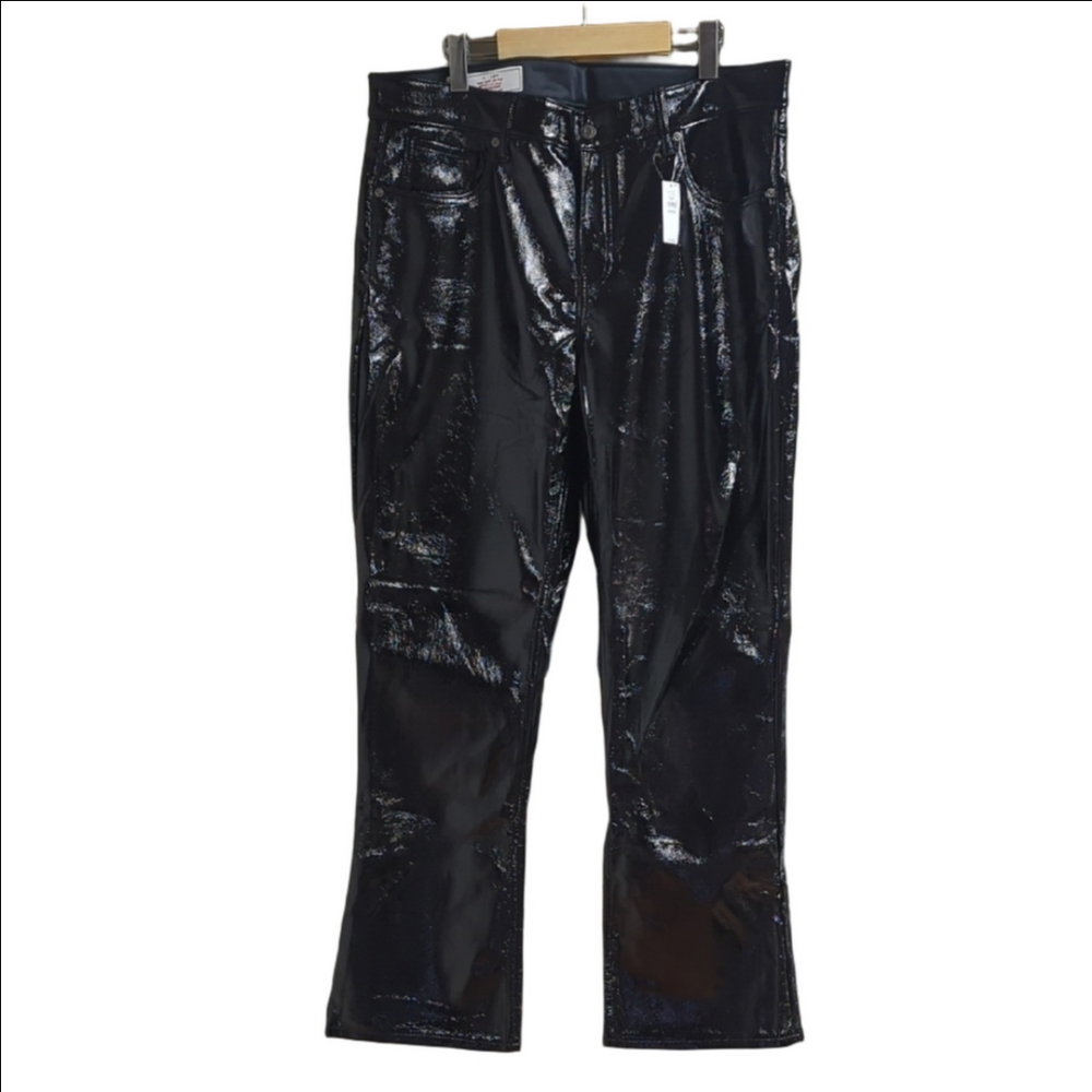 ​NWT GAP Black Faux Leather Baby Boot Mid Rise Pants Size 18